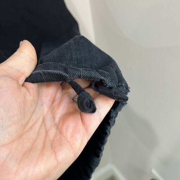 American Eagle Super High-Rise Ultra Wide Leg Jeans Black Denim Sz 12 Short - Picture 9 of 9